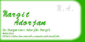 margit adorjan business card